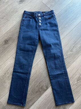 AG Adriano Goldschmied Dark Blue Straight Leg Jeans